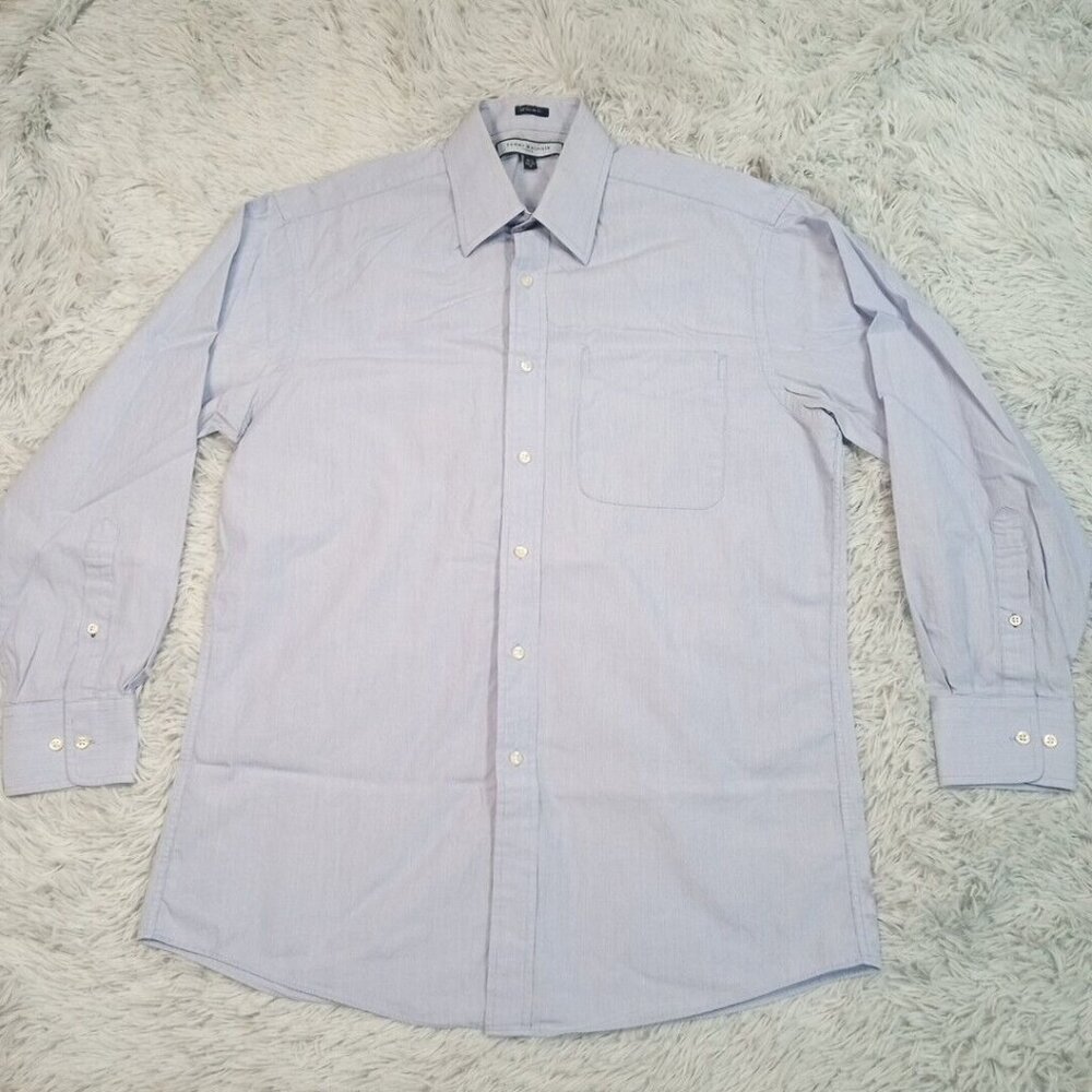 Tommy Hilfiger Mens Shirt Button Up Blue M 15.5 Career Casual Preppy 32 33